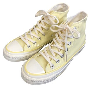 1970s柠檬黄高帮帆布鞋女2026新款学生百搭板鞋女鞋子女2026潮鞋