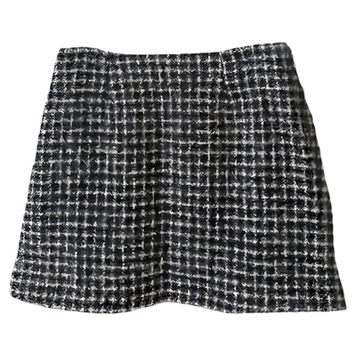 现货！OUNCE小香风格子裙25冬韩国高腰显瘦粗花呢A字短款半身裙女