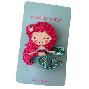 韩国MINT SHERBET儿童发饰 可爱美人鱼公主发夹 卡通发卡边夹头饰