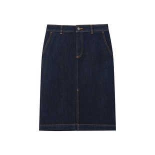 【宋佳明星同款】Hazzys哈吉斯半身裙女休闲复古舒适潮流通勤裙子