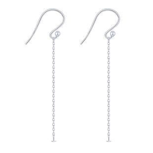 洮俪S925纯银耳钩珠链串珠子链托尾珠耳钩子吊银饰DIY配件耳环坠