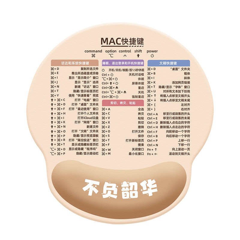凯悉MAC快捷键硅胶护腕鼠标垫