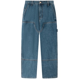 STARTER牛仔裤2024秋季新款宽松运动休闲户外百搭工装裤长裤裤子