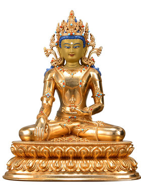 全鎏金不动法王铜像摆件