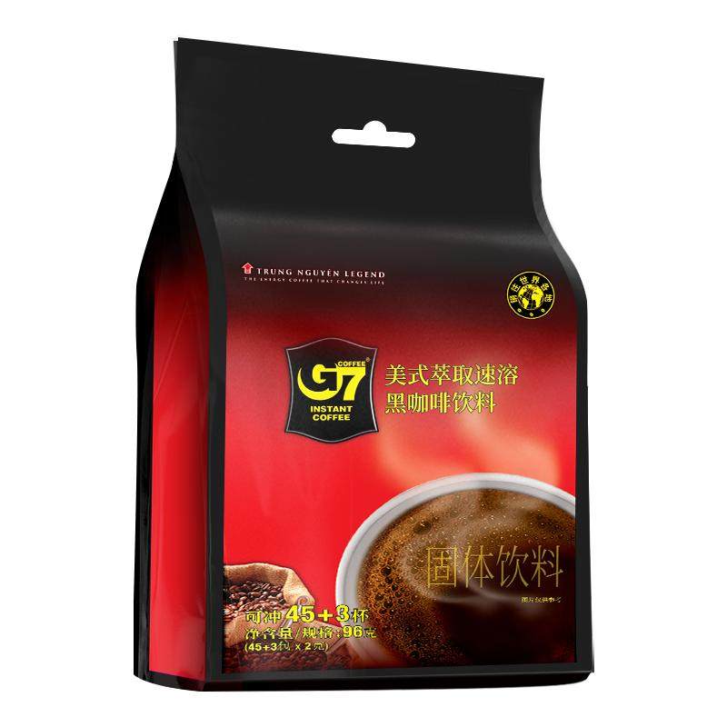 G7旗舰店越南进口美式速溶黑咖啡0脂无糖减燃正品学生提神咖啡粉