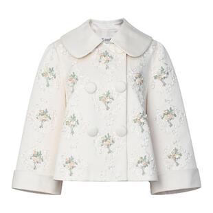 lefame拉飞姆2026春季新款时尚玫瑰花束刺绣珠饰盘绣短外套上衣女