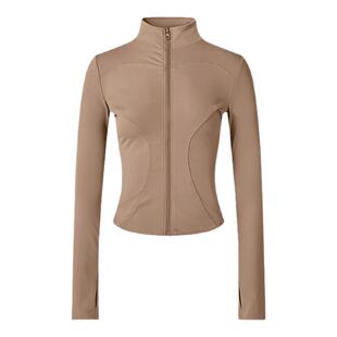 德绒秋冬加绒保暖立领瑜伽服女普拉提健身外套长袖跑步紧身运动服