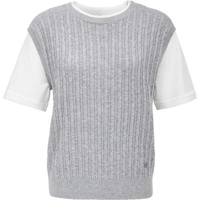 ONLY假两件撞色拼接圆领针织衫