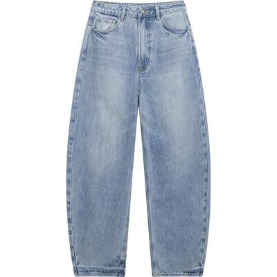 【播奥莱】播质感蓝牛仔裤女商场同款高腰时髦直筒长裤BDR2KD0830