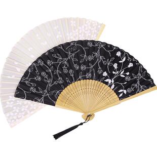 和扇堂  扇子和风女式绢扇工艺礼品折扇樱花小扇紫外光UV变色扇子
