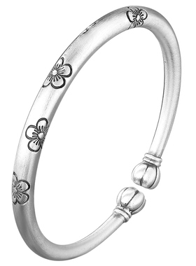 梅花对珠999.9足银手镯送妈妈