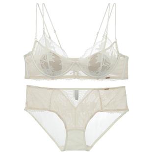 歌瑞尔法式纯欲蕾丝内衣女薄款大胸显小透气可外露细肩带文胸罩