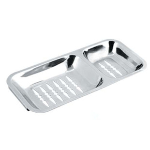 浴室不锈钢双连肥皂碟 肥皂网 双连肥皂盒卫生间香皂碟肥皂架