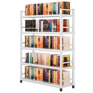 钢制围栏书架白色多层落地置物架客厅窄书柜收纳架书本卧室储物架