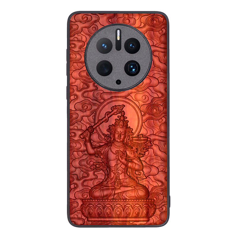 华为mate40pro+防摔手机壳血檀木