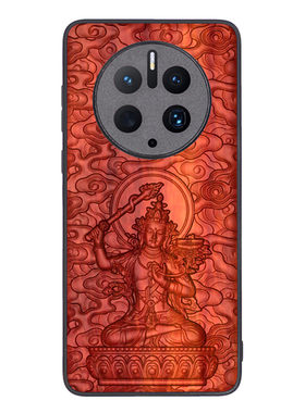 华为mate40pro+防摔手机壳血檀木