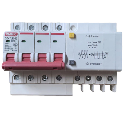 三相DZ47LE大孔漏电保护短路过载