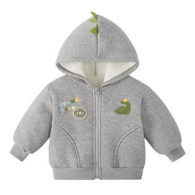 jellybaby男童秋冬加绒连帽外套