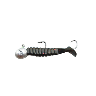 5克T尾加尾钩4CM波动T尾路亚微物根钓钩铅头钩红眼翘嘴罗非鱼假饵