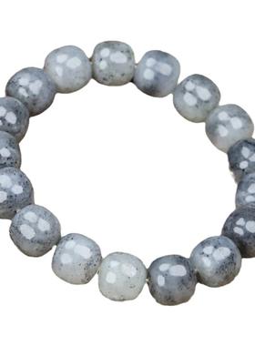 青花籽料老型珠青花籽料手链