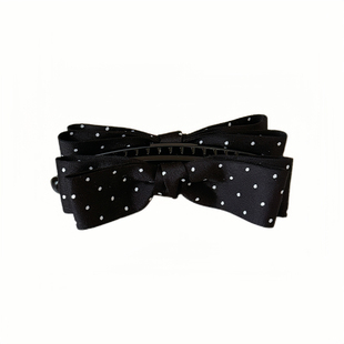 简约风双面波点蝴蝶结香蕉夹女新款轻奢低马尾竖夹韩版后脑勺发夹