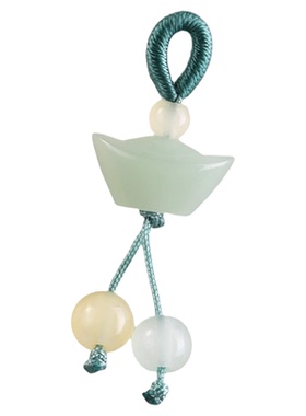 仿蜜蜡琉璃元宝小滴溜吊坠配件