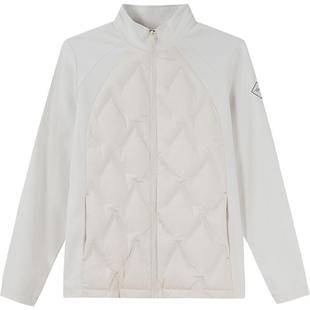 探拓户外白鸭绒羽绒服女士拼接外套防钻绒弹力时尚立领轻薄羽绒衣