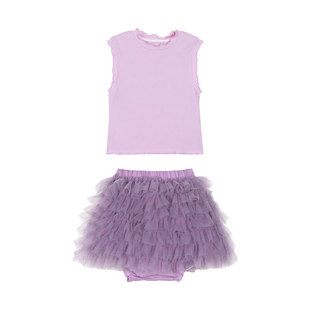 小O宝Okids童装宝宝背心套装女2026夏季新款女童洋气蛋糕裙两件套