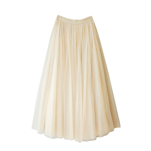 半裙冬裙网纱裙巨美百褶a字半身裙子高腰蓬蓬长款长裙秋冬新款女