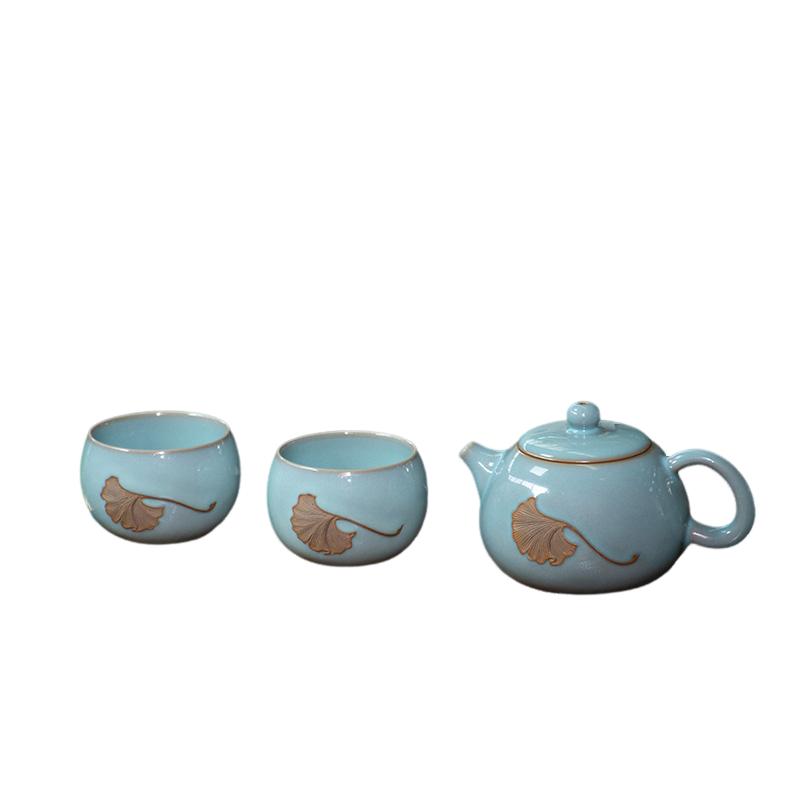 王振芳手工茶具套装弘宝汝瓷
