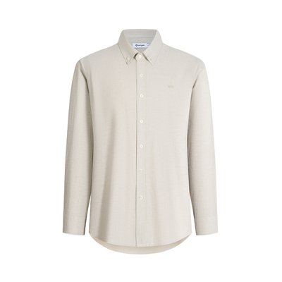 Navigare棉麻休闲纯色长袖衬衫