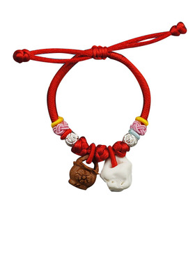 新生儿压惊猪惊骨金刚结红绳手链