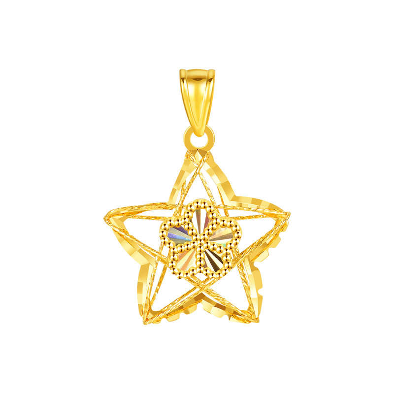 明牌珠宝星花漫语18K金吊坠