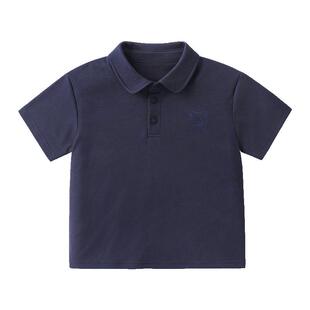 右欧儿童短袖POLO衫纯色夏季新款童装男童女童轻薄款百搭翻领T恤