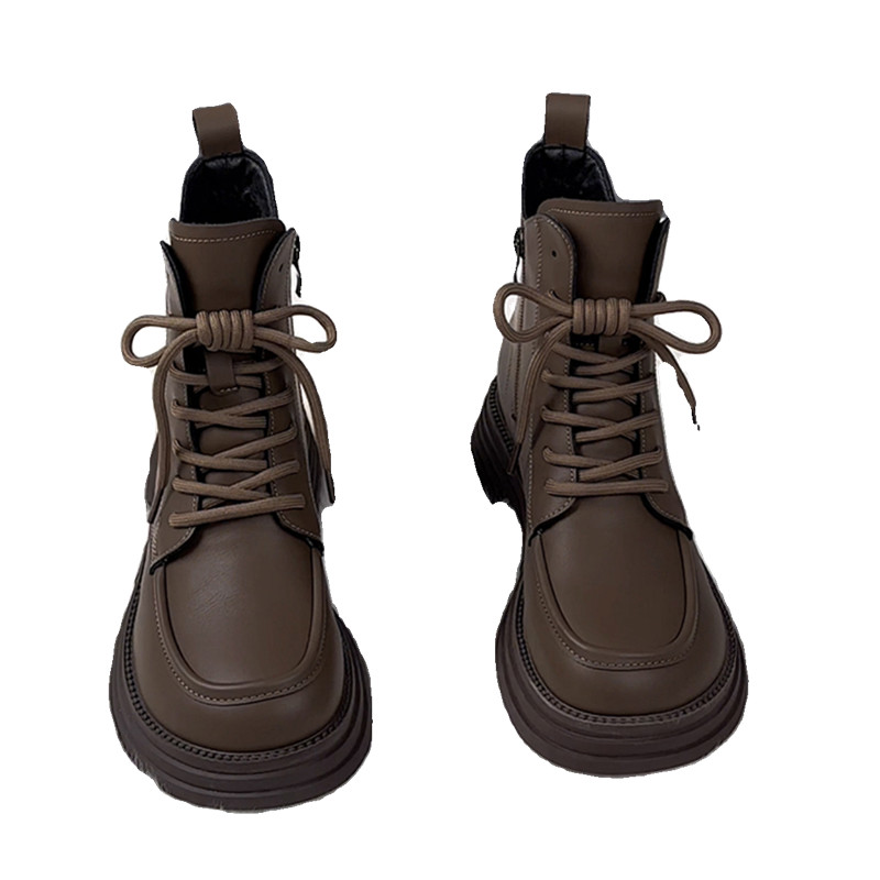 品牌清仓马丁靴女2025秋冬款英伦爆款厚底加绒黑色短靴女百搭单靴