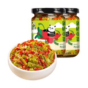 饭扫光下饭菜剁椒贡菜香辣脆嫩辣椒酱嘎嘣脆嫩拌饭小菜205g*2瓶