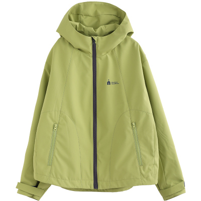 NNGZ户外女童撞色拉链冲锋外套2026春季防风防泼水儿童运动机能服