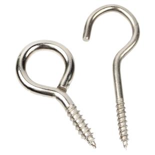 镀镍羊眼钉自攻螺丝钉挂钩吊环铁钩子羊眼木螺丝铁问号羊角五金钩