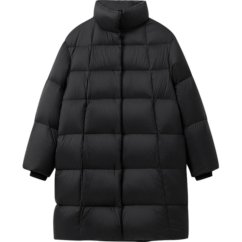 【播奥莱】播中长款直筒宽松羽绒服女冬新立领保暖外套DDR4RD5115