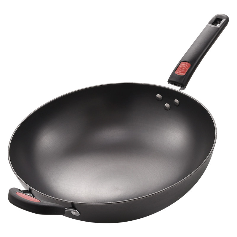 凹面电磁炉专用锅商用电磁炉锅凹型手柄铁锅圆底锅不锈不粘通用型