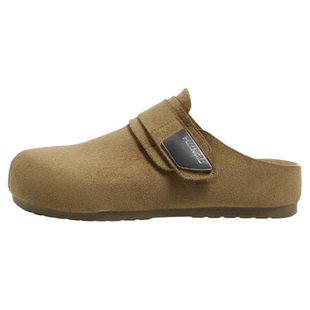 环球魔术贴勃肯鞋男2026新款春季懒人包头半拖鞋厚底内增高鞋子男