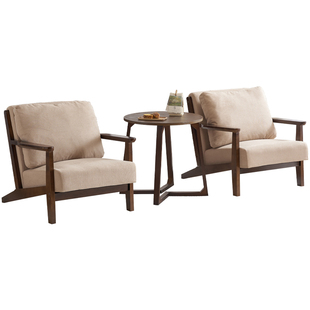 单人沙发轻奢高级感客厅高端单椅阳台休闲椅子实木家用小户型躺椅