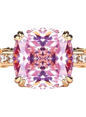 蕾迪大冰糖满钻镶嵌8克拉炫彩冰花切意大利工艺时尚戒指