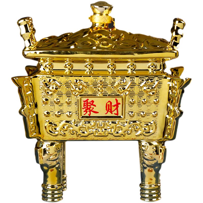 景德镇镀金鼎陶瓷密封酒瓶酒坛