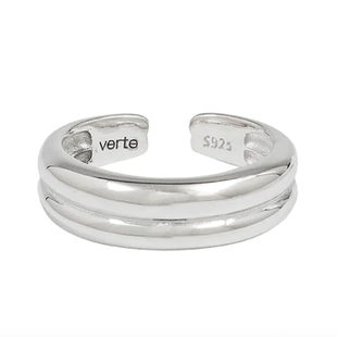 韩国代购极简风verte可调节双环开口925银戒指送闺蜜朋友女友礼物