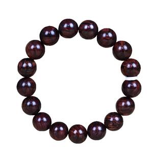 正宗海南黄花梨帝王紫油梨老料佛珠12mm手串男女款满水波纹沉水级