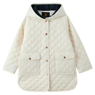 eland kids衣恋童装女童中长款棉服25年冬季新品轻量连帽棉衣外套