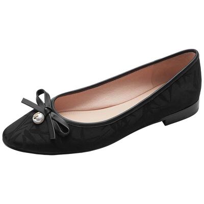 莱尔斯丹优雅中国风平跟女单鞋