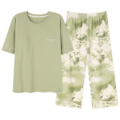 芬腾正品夏季女短袖纯棉家居服