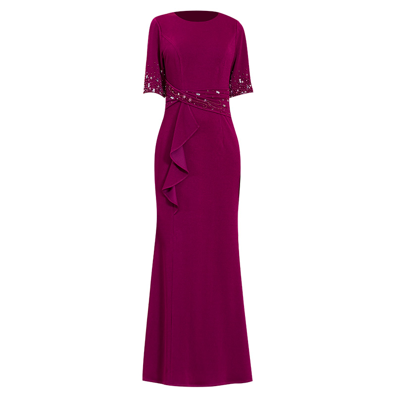 多丽琦连衣裙优雅轻奢礼服新款宴会主持晚装喜妈妈婚宴敬酒服长款